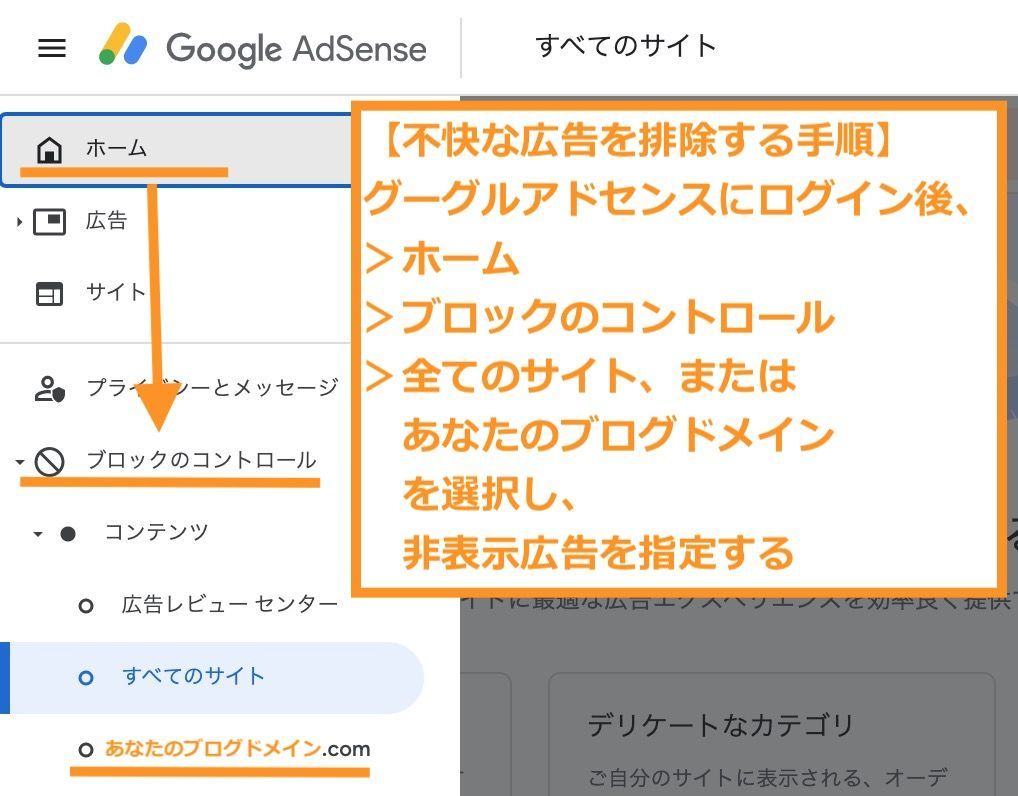 グーグルアドセンスの画面での手続き