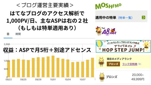 私のブログ運営実績（PV、利用ASP、収益額）