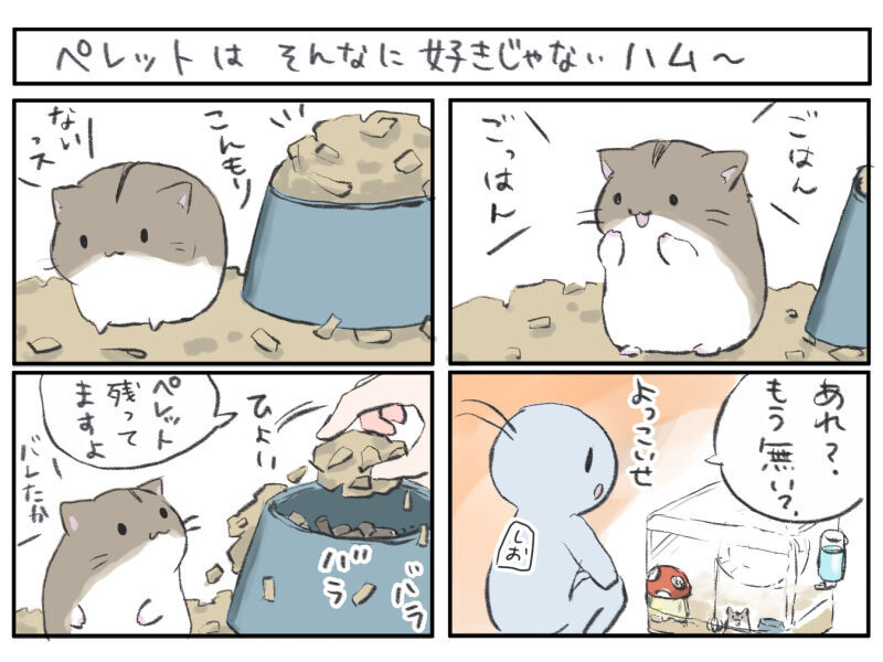 ハムスターがエサ入れに床材を溜めこむ理由とは