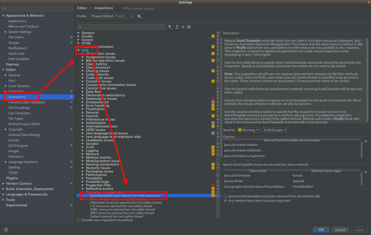 java.nio.file.Files#linesのclose忘れをIntelliJさんに教えてもらおう - しおしお