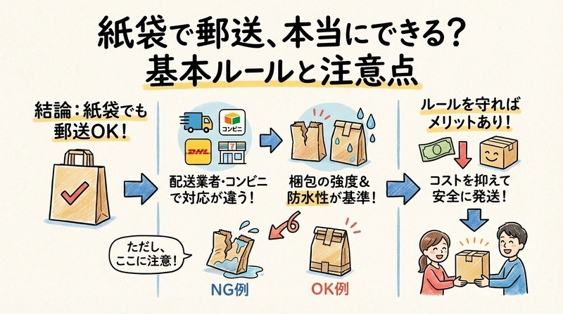 紙袋で郵送できる？コンビニ別対応と失敗しない梱包術を完全ガイド - 日々の記録帳