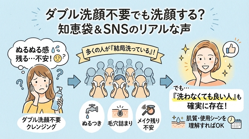 ダブル洗顔不要でも洗顔する？知恵袋＆SNSで分かるリアルな声