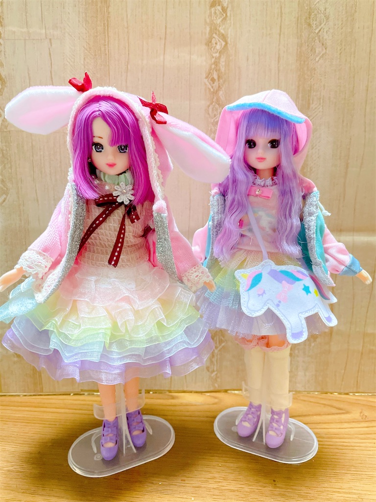 あ*ん様 リカちゃんハンドメイド服　ふんわりゆめかわドレス リカちゃん】ゆめかわコーデドレスセット - おりヅル千舞