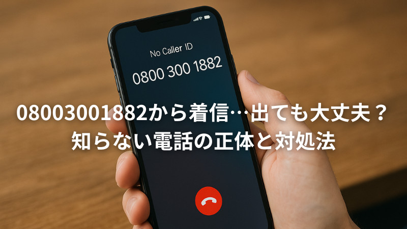 08003001882から着信…出ても大丈夫？知らない電話の正体と対処法