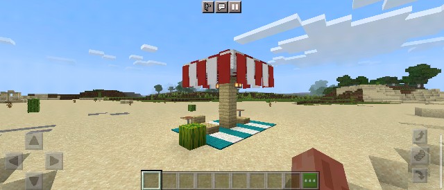 マイクラ 夏向け休憩スペースに 巨大パラソルセットの作り方 マインクラフト Sくんのminecraft