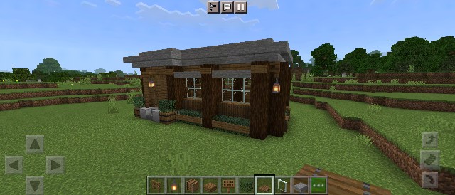 マイクラ 柱で凹凸をつけた木造平屋建てハウスの作り方 マインクラフト Sくんのminecraft