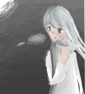 はてなハイカーさん、冬だしマフラーにアゴをうずめた子のイラスト欲