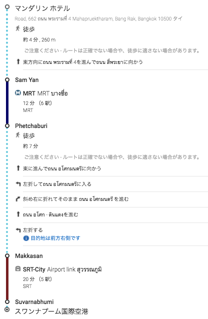 スワンナプーム国際空港までのルート