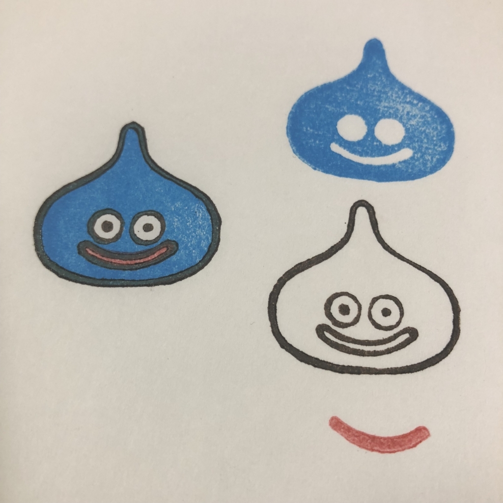スライムキングダムの消しゴムはんこ教室 除光液転写 スライムキングダム