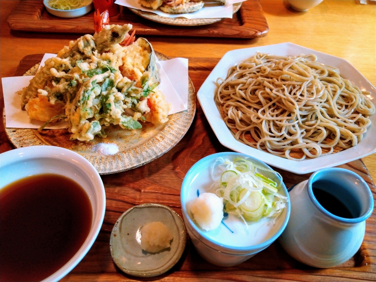 南阿蘇村 久木野庵 天ぷらそば 食材 はんたー