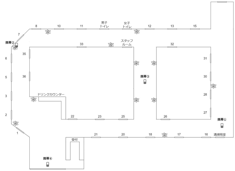 ヒトカラ マップ チャプター4 カラオケ店全体(携帯収集時)