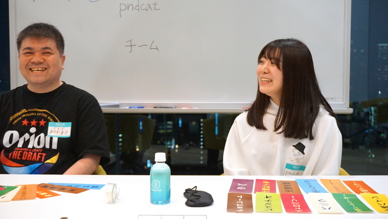 余裕の笑みを浮かべる沖縄チームのgongoさんとpndcatさん