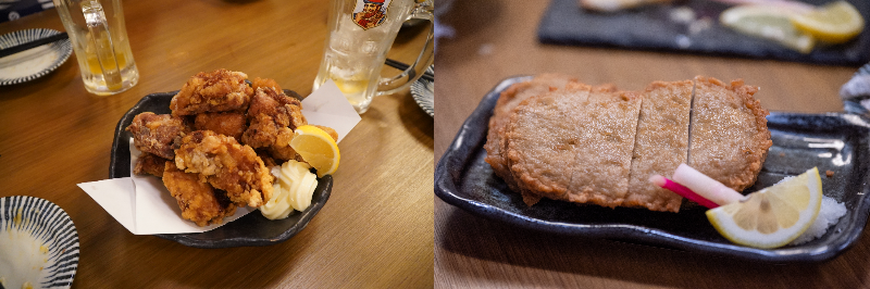 左からせんざんぎ、じゃこ天。どちらも愛媛の郷土料理。