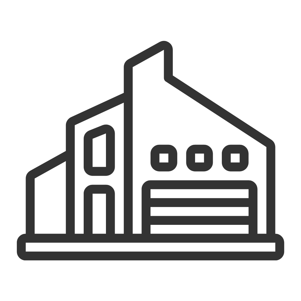 自社工場で生産していることを示す工場のアイコン