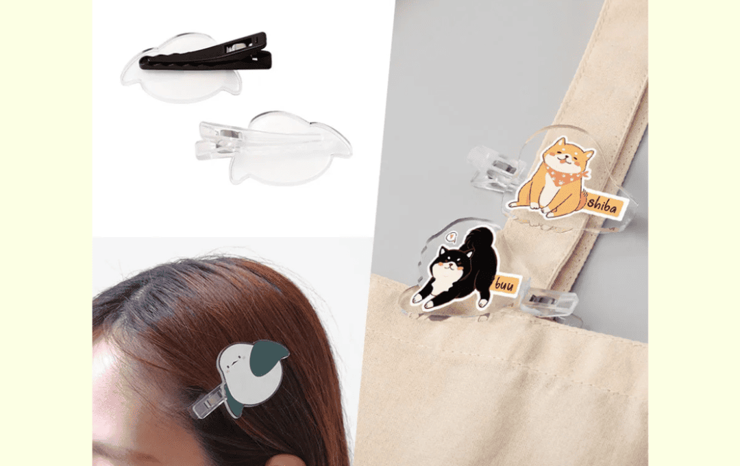 オリジナルグッズプレスのヘアクリップ