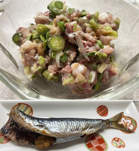ミョウガタケを入れてイワシのなめろう&イワシの塩焼き♪ - きままにスマイル♪