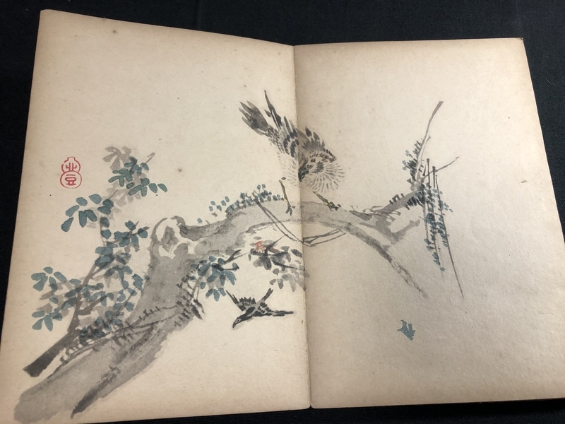 【 渡辺崋山 画帖 】　江戸時代　肉筆手控帖　七福神・鍾馗・花鳥・山水ほか 渡辺崋山 画帖 】 江戸時代 肉筆手控帖 七福神・鍾馗・花鳥