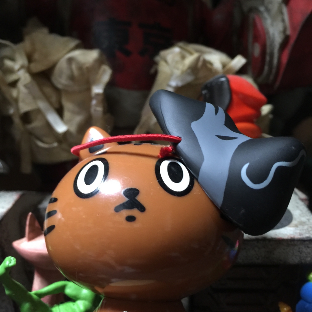 のれそれ　ソフビ のれそれ / 狐面[黒成型・大] - smogbom