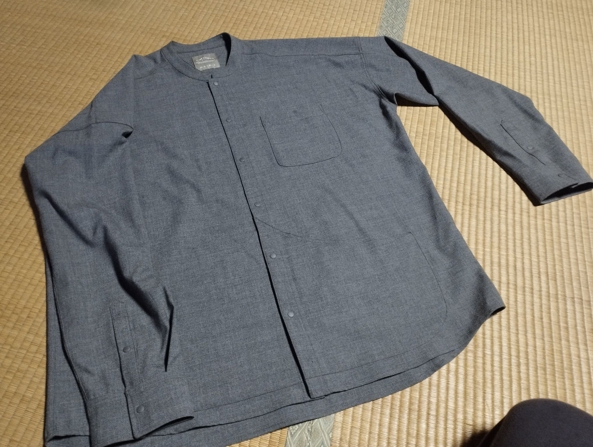 atelier Bluebottle / Neo Wool Shirt-Lite[PEBBLE GRAY]-薄手の