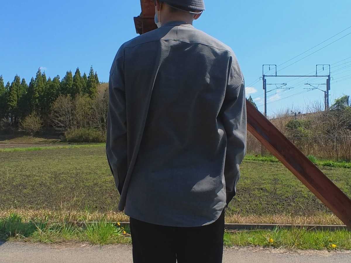 atelier Bluebottle / Neo Wool Shirt-Lite[PEBBLE GRAY]-薄手の