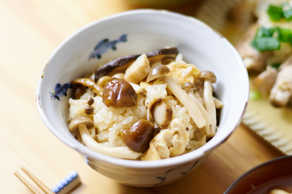 きのこご飯の簡単レシピ。