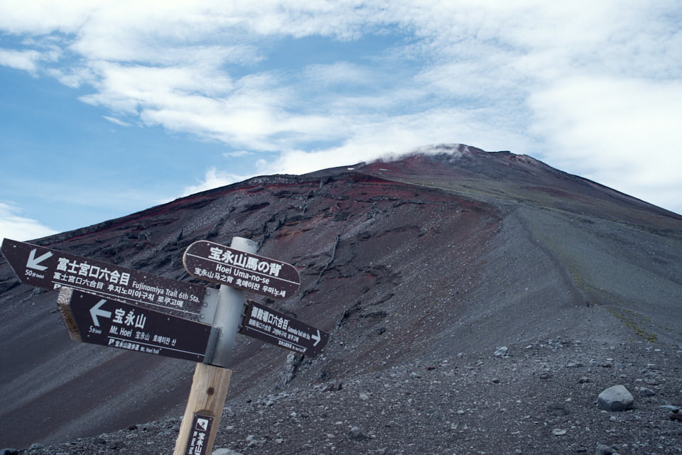 馬ノ背から見た富士山頂方面。