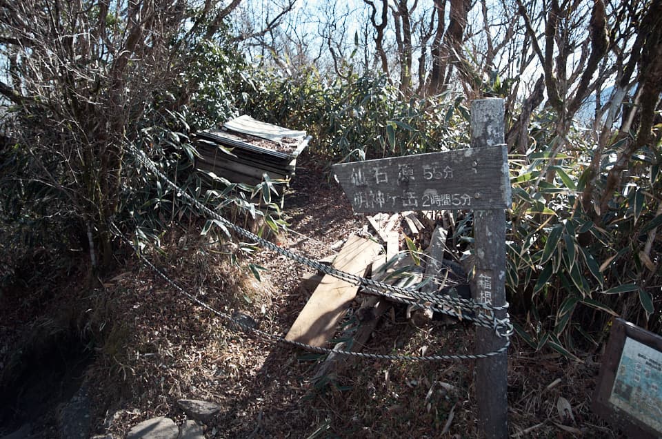 下山の道標。
