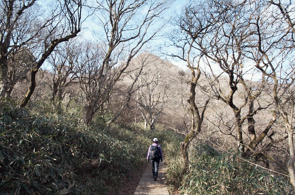 女体山の山頂が見えてきたところ。