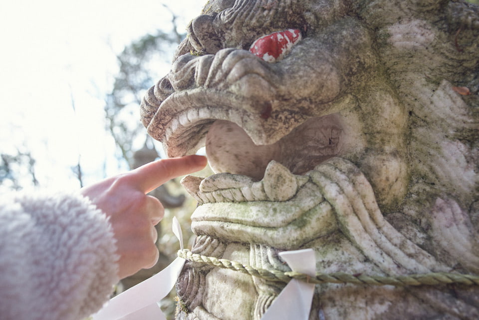 石割神社の狛犬。