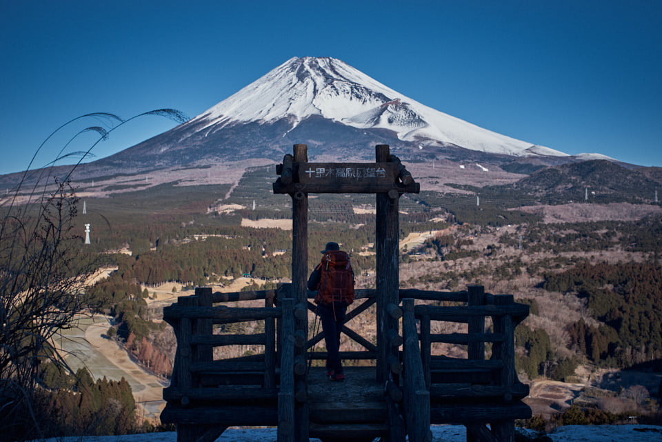 十里木高原展望台と富士山。