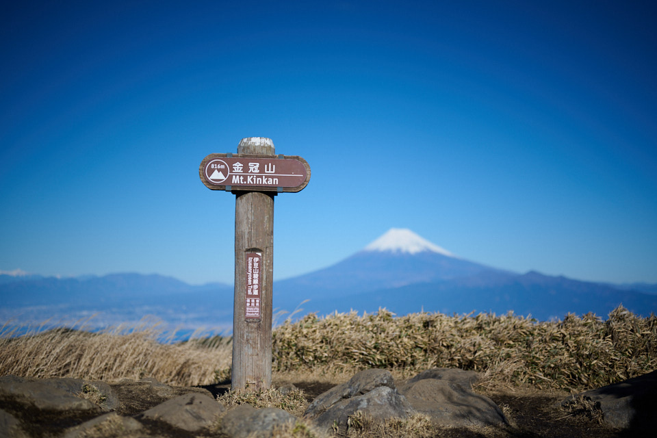 金冠山の山頂から見えた富士山