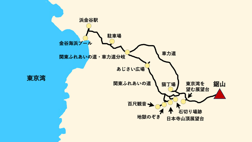 鋸山登山地図