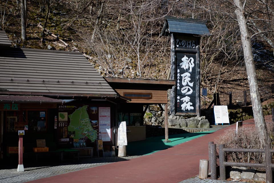 売店とちの実の前を通って登山開始