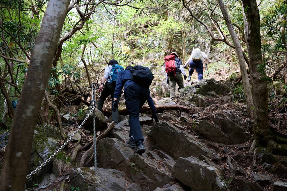 棒ノ折山のゴルジュ、核心部分