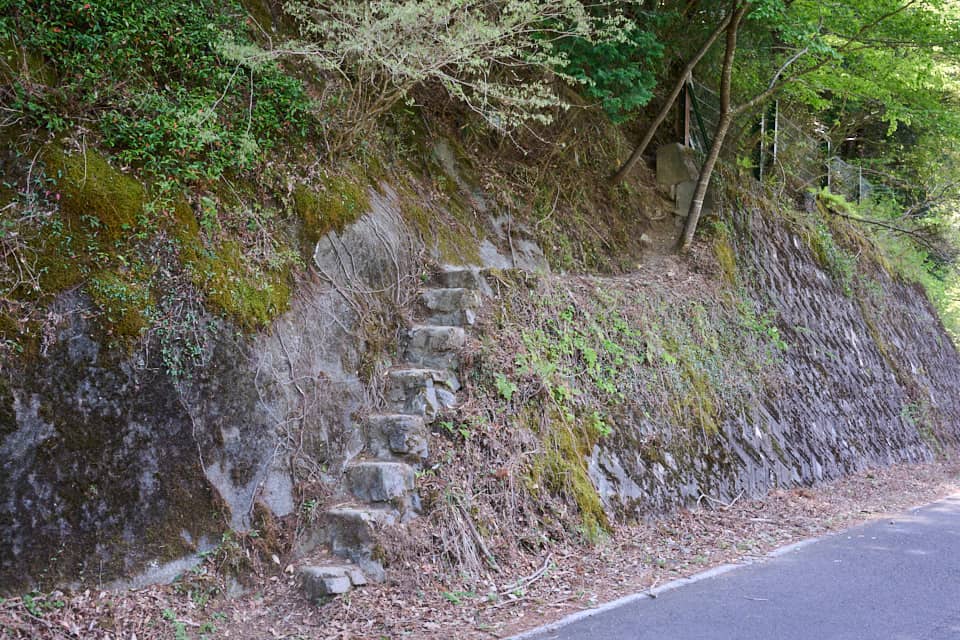 道路側から見た北東尾根の入口。