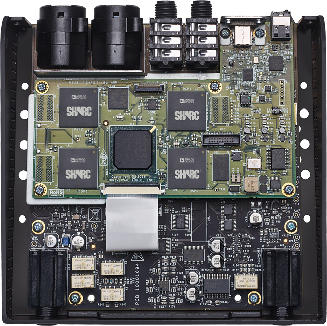 ▲Apollo Twin MKIIのQuadモデルにはSHARCプロセッサーが4基搭載され、パワフルなプロセッシングが可能になっている