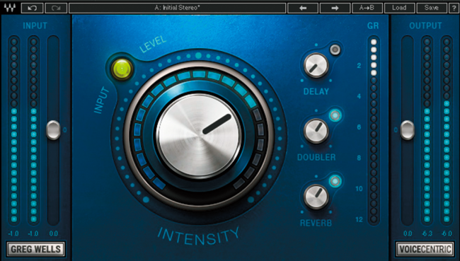 ▲Greg Wells Voice Centric。著名エンジニアの手法をプラグイン化するSignature Series。Greg Wells Signatureの4製品はいずれも“Centric”と銘打たれ、中央の大きなノブで効果をコントロールできるシンプルな仕様となっている。グレッグ・ウェルズ氏はアデル、ケイティ・ペリー、ワン・リパブリック、ミーカ、トゥエンティ・ワン・パイロッツなどの作品にプロデューサー/エンジニアとして参加している人物