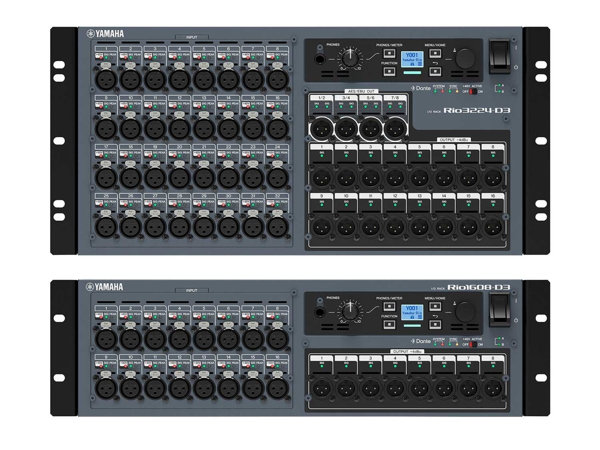 Rio3224-D3、Rio1608-D3のフロントパネル