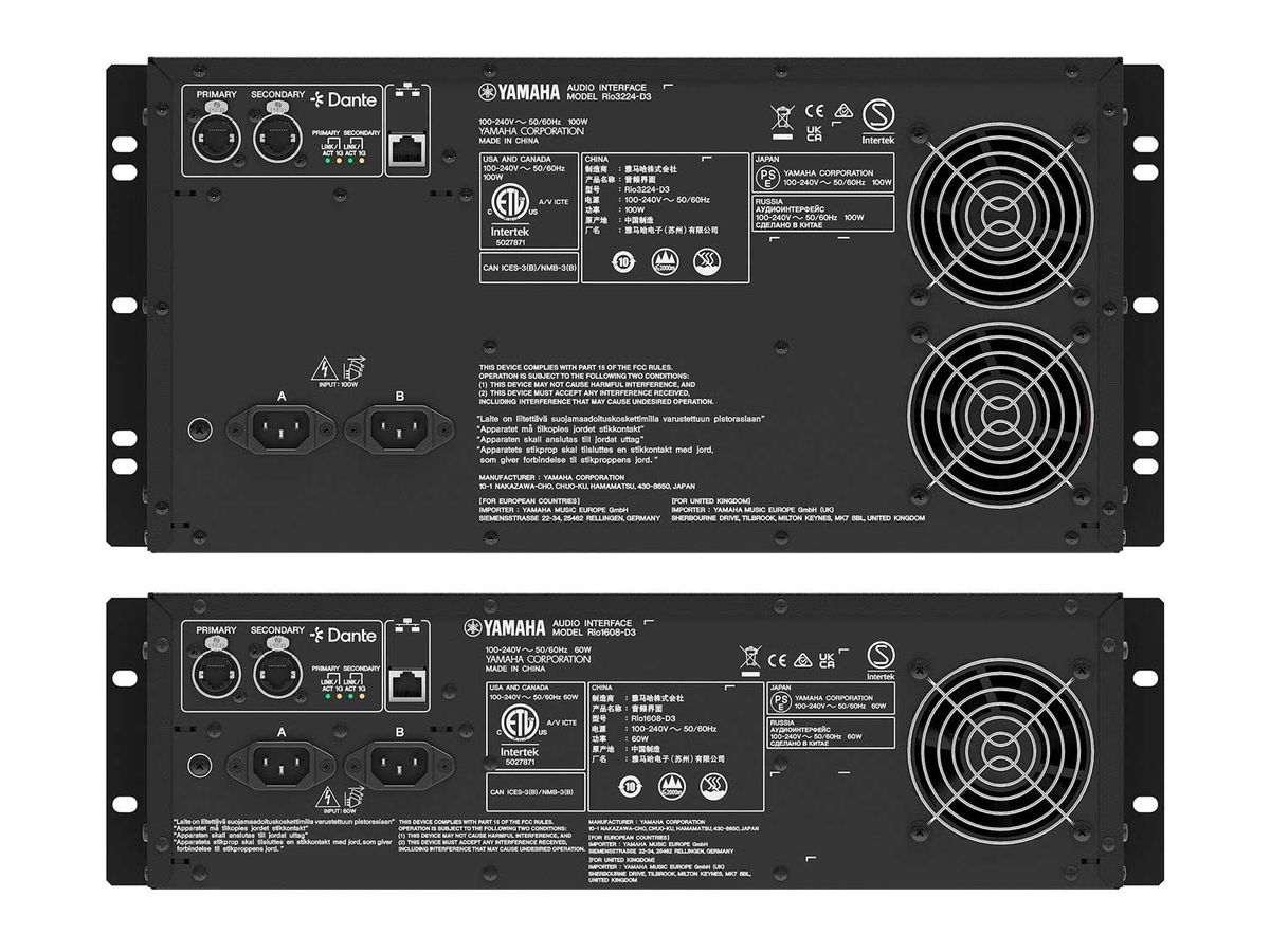 Rio3224-D3、Rio1608-D3のリアパネル