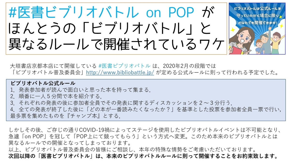医書ビブリオバトル が本来のビブリオバトルのルールを外れているワケ Sns医療のカタチtvウラ話