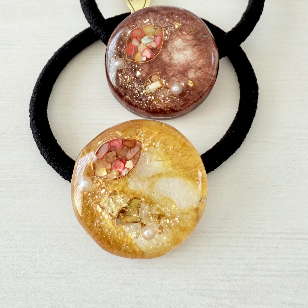 秋のおくりもの リーフ レジンヘアゴム 秋のおくりもの リーフ レジンヘアゴム 秋のおくりもの リーフ レジン