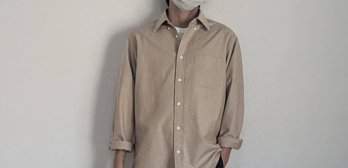 AURALEE ベージュ スタンドカラー 長袖シャツ 【公式通販】
