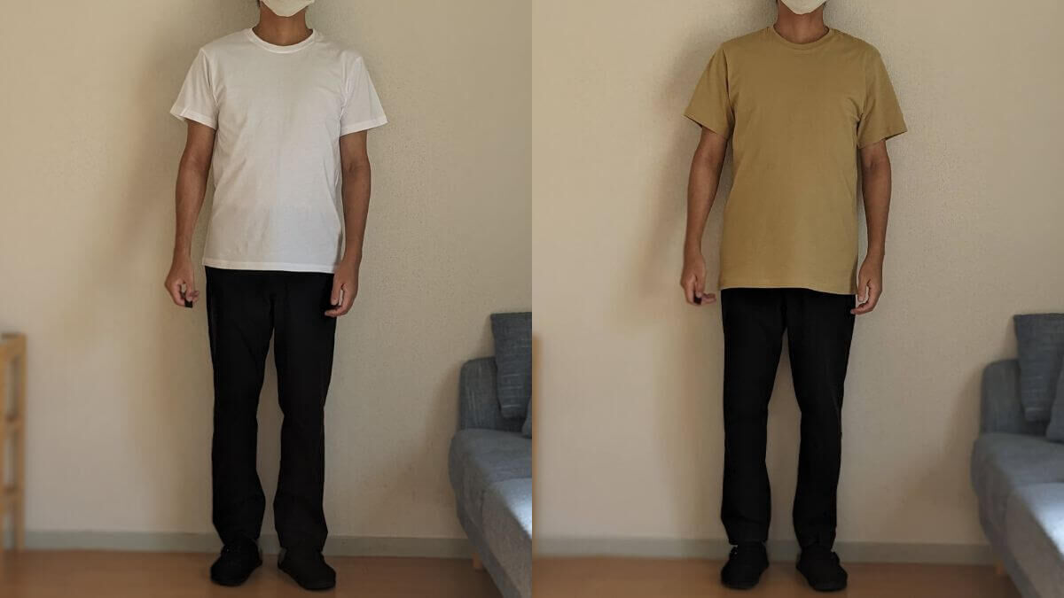 コットンクルーネックTシャツ レビュー】コットン100％！GUのコットンカラークルーネックT