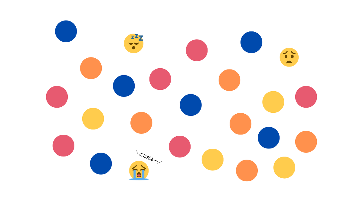 物が多くて散らばっている状態を示したイラスト