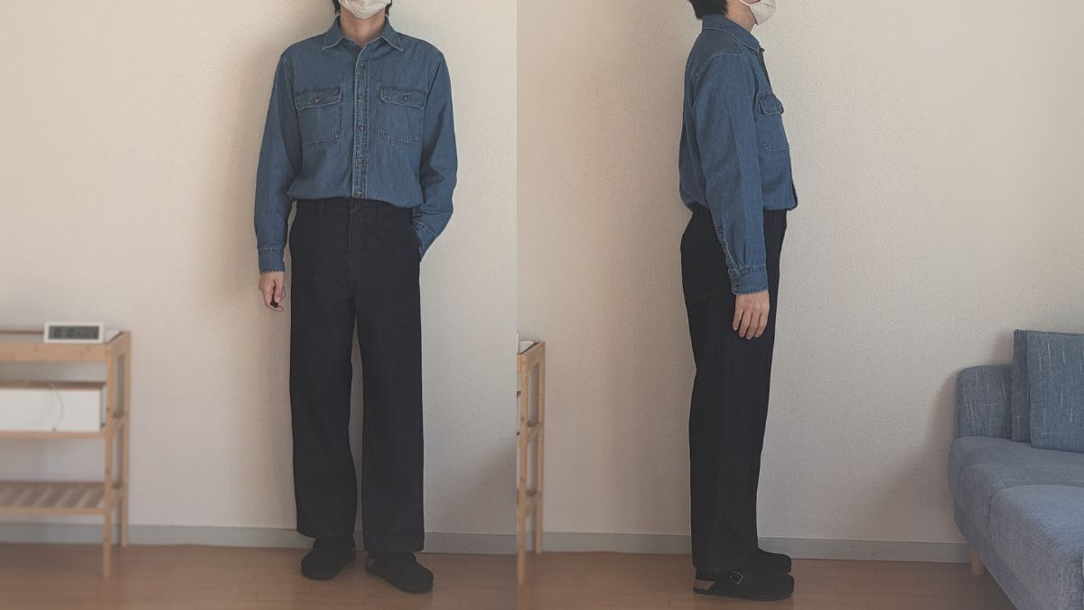 無印良品 紳士 木の実から作ったカポック混デニムワイドパンツ（25年春 