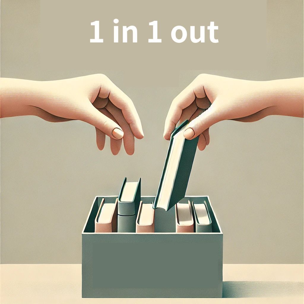 ミニマリストの1in1outルールを説明した画像