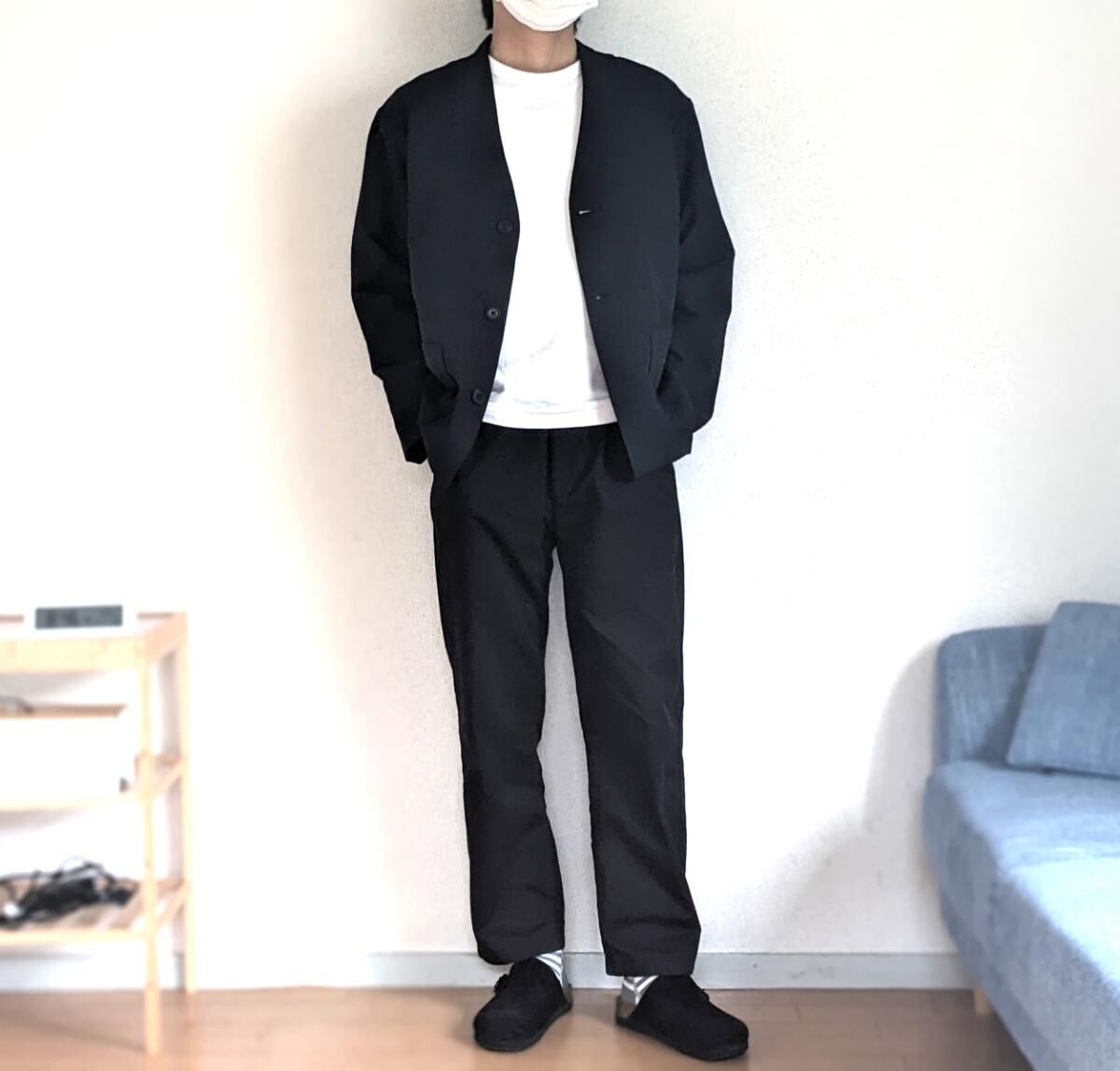 無印良品 カーディガン 紳士 風を通すストレッチサッカー