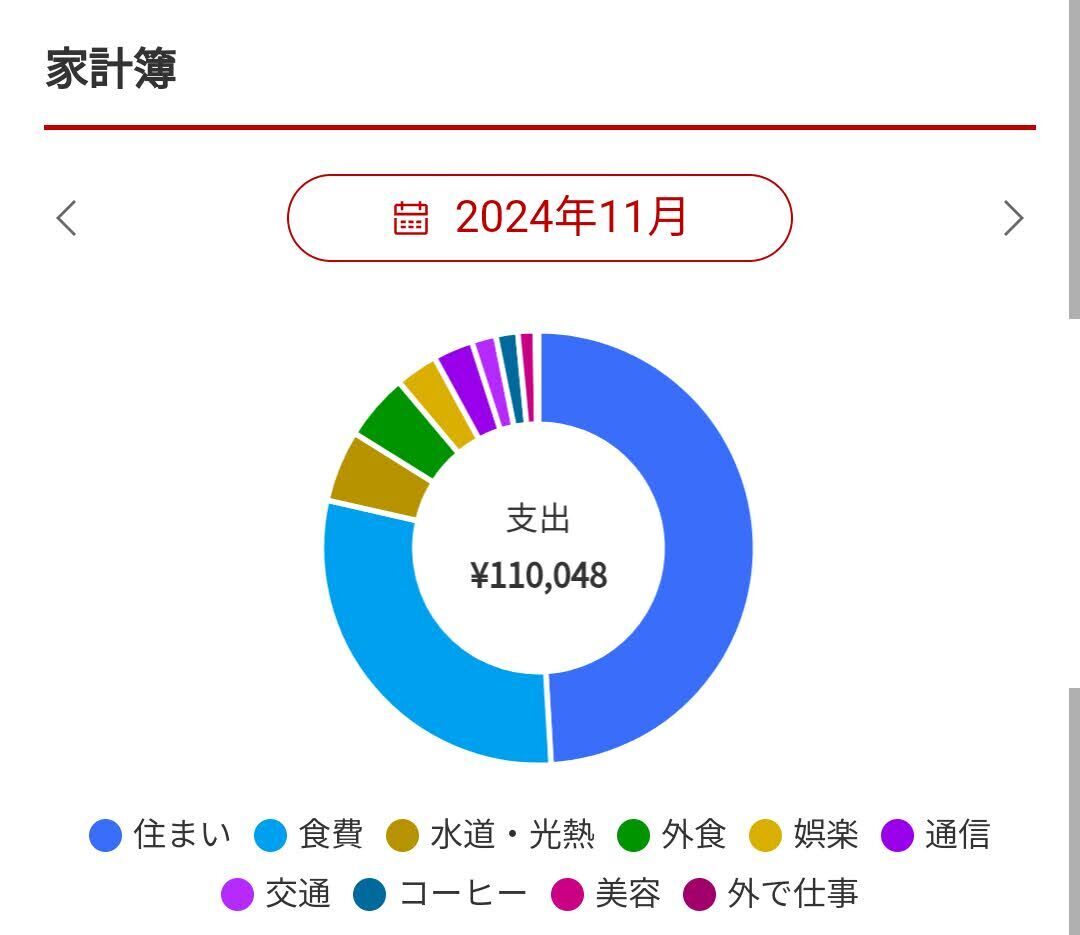 ミニマリストのある月の支出