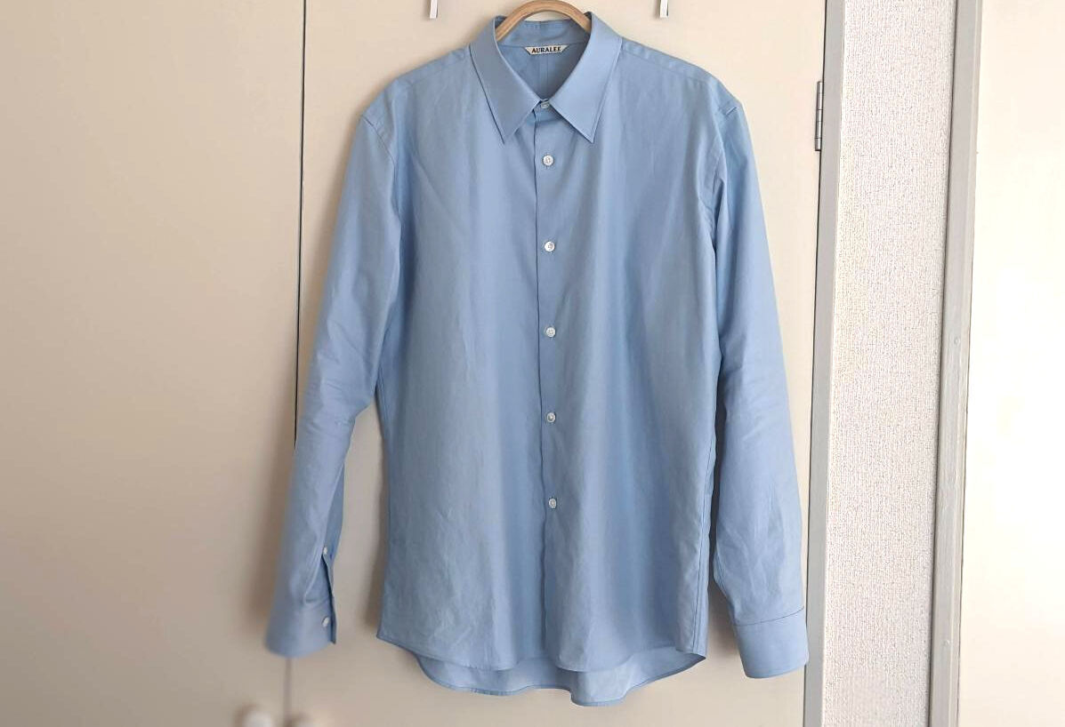 AURALEE『WASHED FINX TWILL SLIM SHIRT』を買いました。サイズ感を