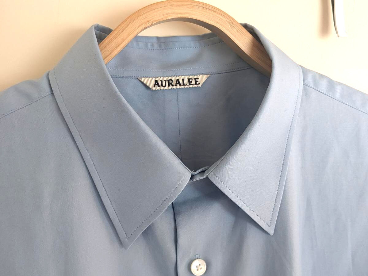 AURALEE『WASHED FINX TWILL SLIM SHIRT』を買いました。サイズ感を 